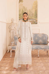 Handmade embroidered chiffon front of EZELLE by Emaan Adeel